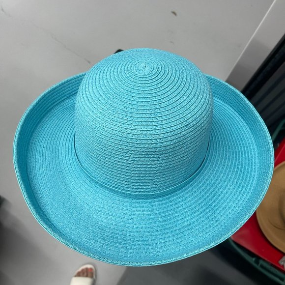 Sun N Sand Packable & Crushable Sun Hats Turquoise & Tan - Picture 1 of 12